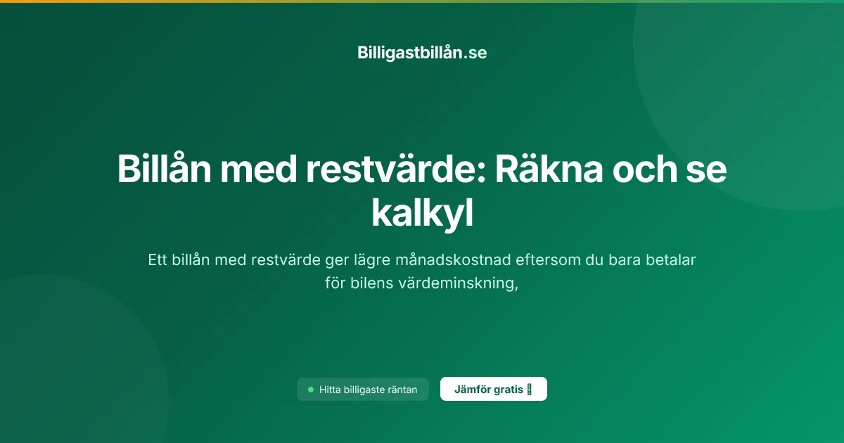 Billån med restvärde