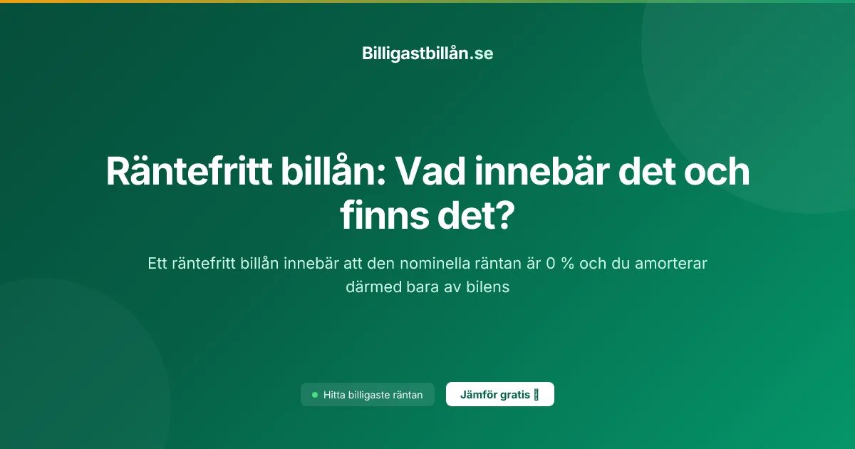 Billån utan ränta